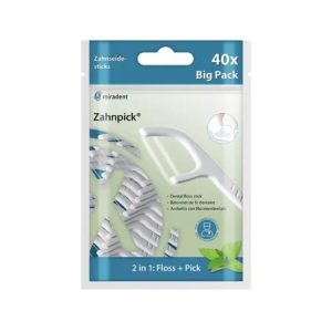 Scobitori cu ata dentara mentolata Zahnpick, 40buc, Miradent