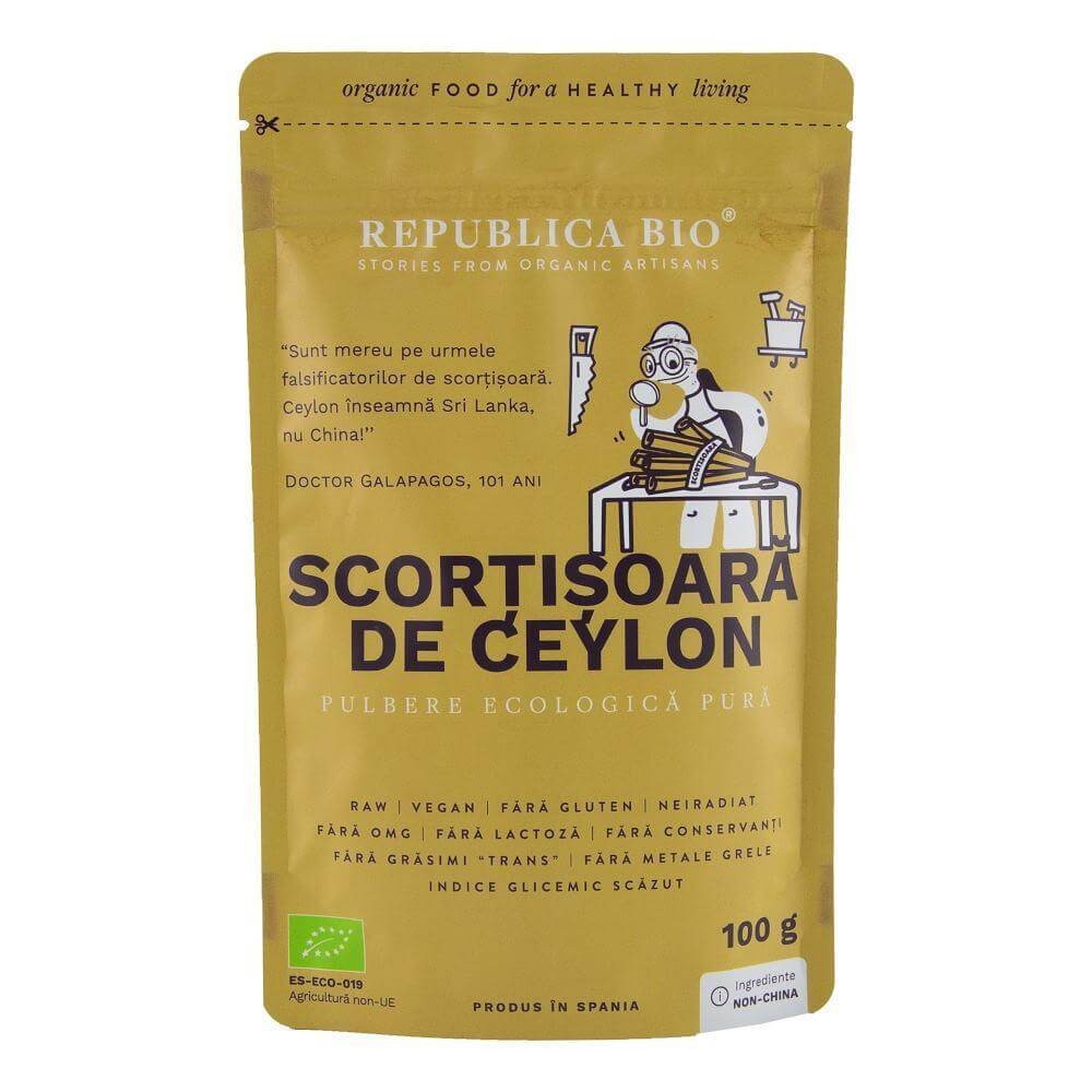 Scortisoara de Ceylon pulbere ecologica, 100g, Republica Bio