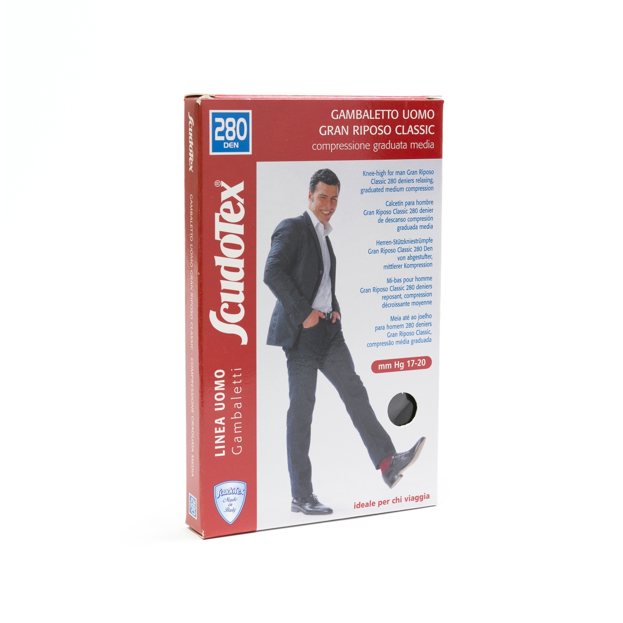 Scudotex S450 Ciorapi barbati, compresie forte 280 DEN, Nero, marimea 3 M, lungime gamba