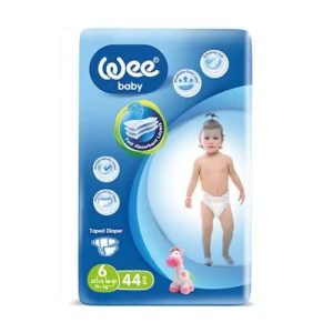 Scutece pentru copii XLarge marimea 6, +15kg, 44 bucati, Wee Baby