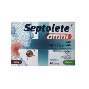Septolete Omni Cola 3 mg/1 mg, 16 pastile, Krka
