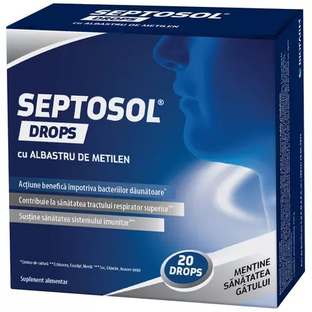Septosol cu albastru de metilen – 20 dropsuri, Biofarm