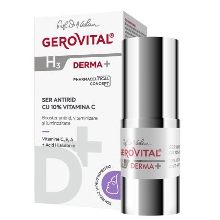 Ser antirid cu 10% Vitamina C H3 Derma+ – 15 ml, Gerovital