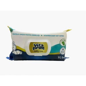 Servetele umede pentru bebelusi Baby Care cu Aloe vera, 72 bucati, VitaPrim
