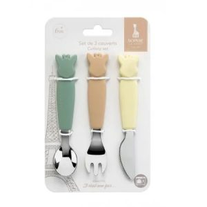 Set 3 tacamuri cu maner din silicon Girafa Sophie, 010005, Vulli