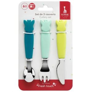 Set 3 tacamuri cu maner din silicon Girafa Sophie, Fresh Touch, 480007, Vulli