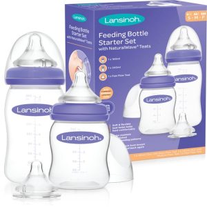 Set biberon M, 160ml, 1 bucata + biberon S, 240ml, 1 bucata + tetina flux rapid, 1 bucata, Lansinoh