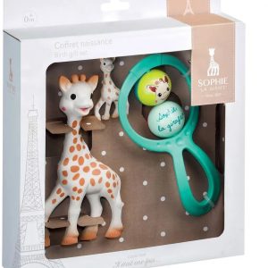Set cadou Girafa Sophie cu zornaitoare swing si breloc, +0 luni, 010324, Vulli
