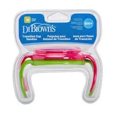 Set de manere pentru canite de tranzitie, roz/verde, 2 bucati, TC070, Dr. Browns