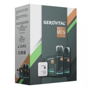 Set Gerovital Men Lotiune dupa ras cu mentol, 100ml + Deodorant Seductive, 150ml + Spuma de ras cu mentol, 200ml, 4441, Farmec