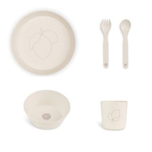 Set pentru hranire cu 4 piese - Lemon Beige, Citron
