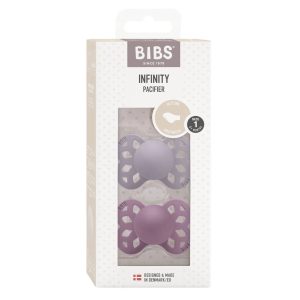 Set suzete Infinity Fossil Grey - Mauve 0luni+, 165111, 2 bucati, Bibs