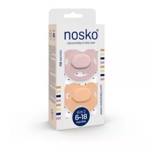Set suzete pentru bebelusi 6-18 luni, Roz & Piersica, 2 bucati, Nosko Baby