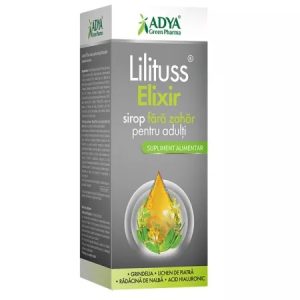 Sirop fara zahar pentru adulti Lilituss Elixir, 180ml, Adya Green Pharma