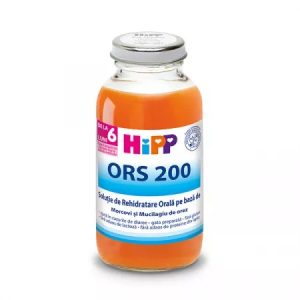 Solutie de rehidratare orala pe baza de morcov si orez ORS 200, 200ml, Hipp