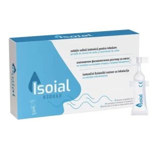 Soluție salină pentru nas înfundat Isoial, 15 flacoane x 5 ml, Naturpharma