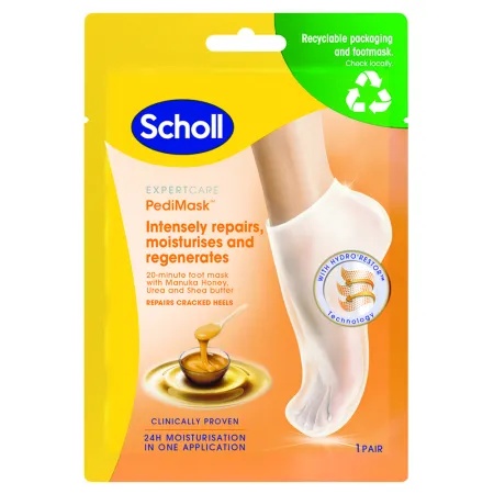 Sosete tip masca pentru picioare cu miere de manuka Scholl Expert Care PediMask