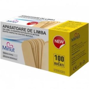 Spatule linguale sterile, 100 bucati, Minut
