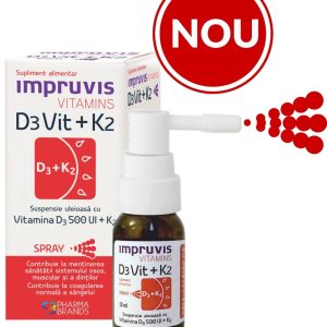 Spray cu Vitamina D3 + K2 Impruvis D3Vit, 10 ml, Pharma Brands