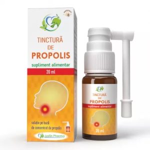 Spray de gat cu tinctura de propolis, 20ml, Justin Pharma