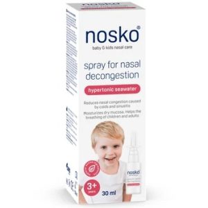 Spray nazal decongestionant hipertonic +3ani, 30ml, Nosko