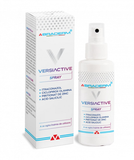 Spray pentru corp si scalp Versiactive, 100 ml, BRADERM