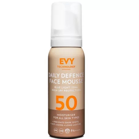 Spuma pentru fata unisex cu SPF 50 Daily Defence Face Mousse, 75 ml, Evy Technology