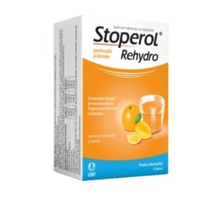 Stoperol Rehydro cu aroma portocala si lamaie, 12 plicuri, USP