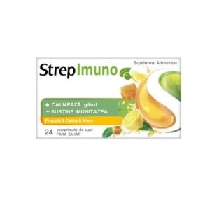 StrepImuno cu miere, catina si propolis fara zahar, 24 comprimate de supt, Reckitt