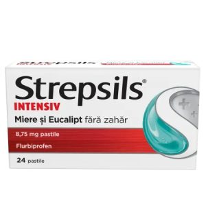 Strepsils Intensiv Miere si Eucalipt fara zahar 8,75mg, 24 pastile de supt, Reckitt
