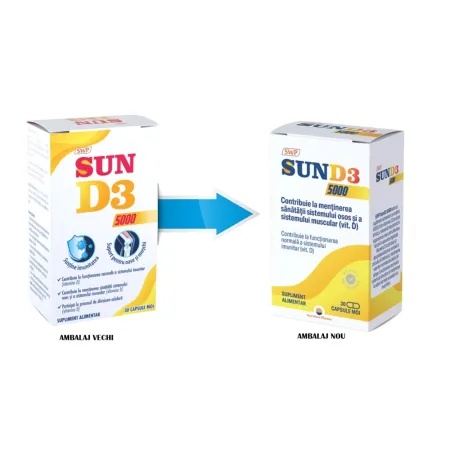 Sun D3, 5000 UI, 30 capsule, Sun Wave Pharma