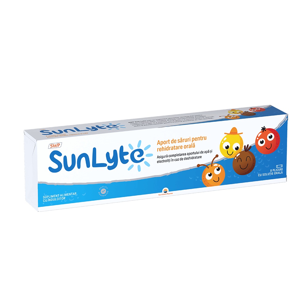 Sun-Lyte, 8 plicuri, Sun Wave Pharma, Rehidratare orala pentru copii