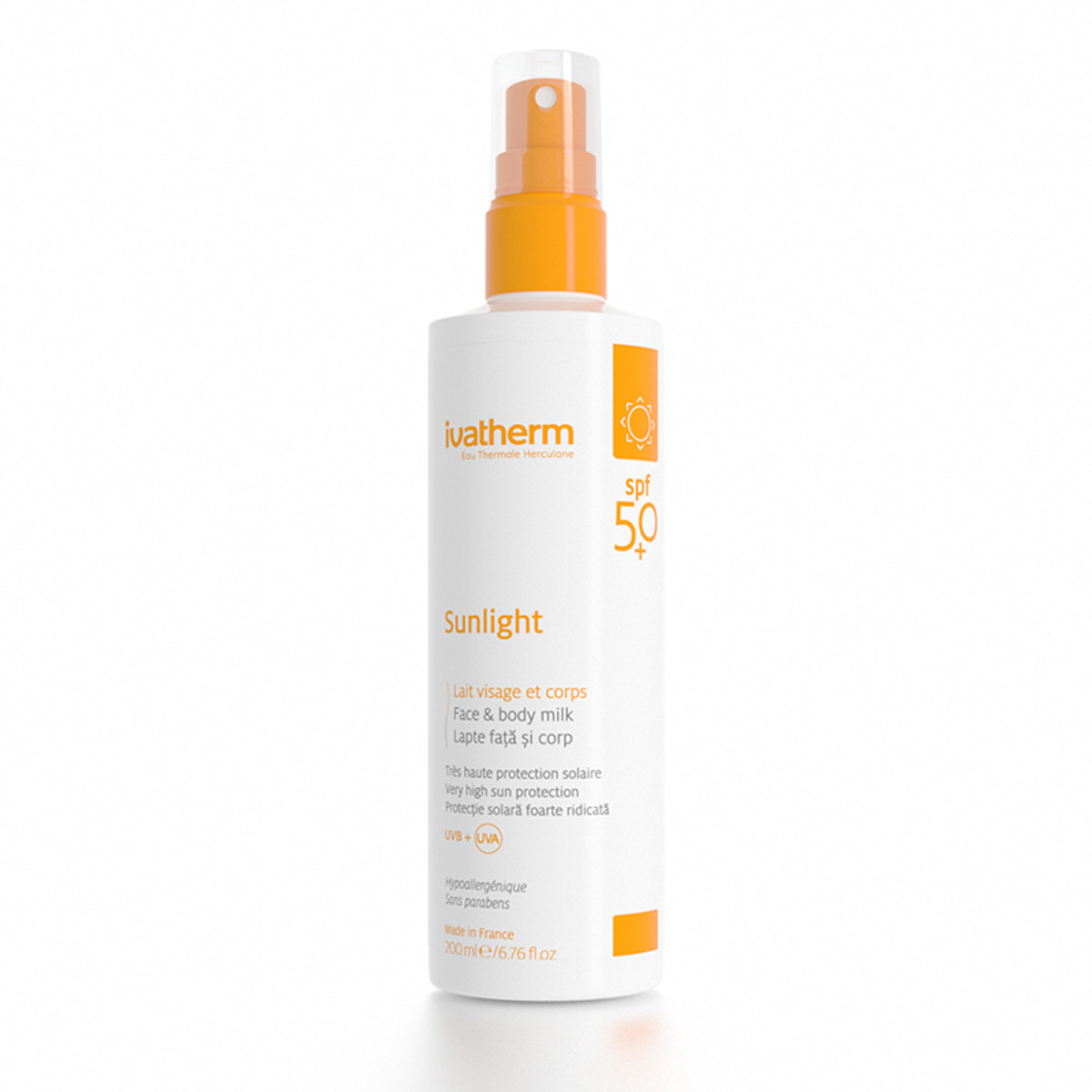 Sunlight lapte fata si corp SPF50+, 200ml, Ivatherm