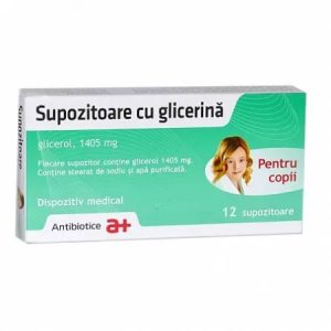 Supozitoare cu glicerina pentru copii 1405mg, 12 supozitoare, Antibiotice Iasi