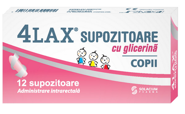 Supozitoare cu glicerina pentru copii 4Lax, 12 bucati, Solacium Pharma