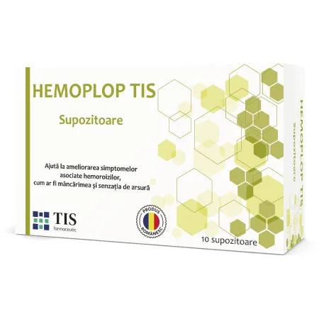 Supozitoare cu propolis Hemoplop Tis, 10 bucati, Tis Farmaceutic