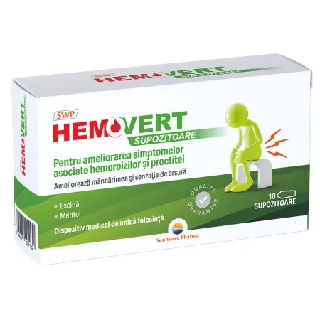 Supozitoare Hemovert - 10 bucati Sun Wave Pharma