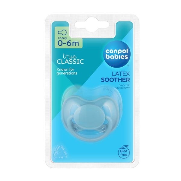 Suzeta din latex rotunda 0-6 luni – Canpol babies, Blue