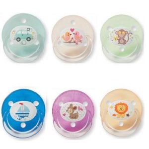 Suzeta rotunda din silicon cu inel 0-18 luni, 2 bucati, 26210, Baby Nova