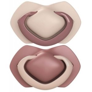 Suzeta simetrica din silicon Pure color pink 18l+, 2 bucati, 22/657, Canpol