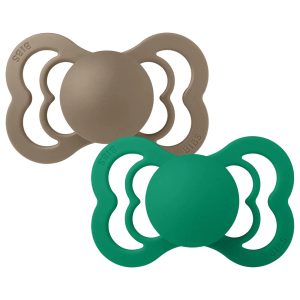 Suzeta Supreme silicon dark oak-evergreen, 0-6 luni, 160399, 2 bucati, Bibs