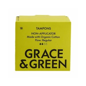 Tampoane din bumbac organic Normal, 18 bucati, Grace & Green