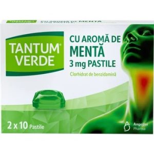Tantum Verde cu aroma de menta 3mg, 20 pastile de supt, Angelini