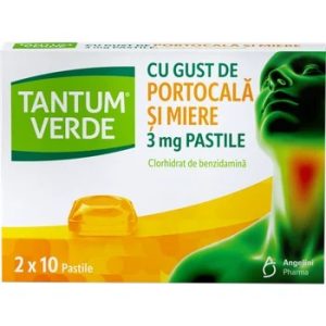 Tantum Verde Portocala si Miere 3mg, 20 pastile de supt, Angelini