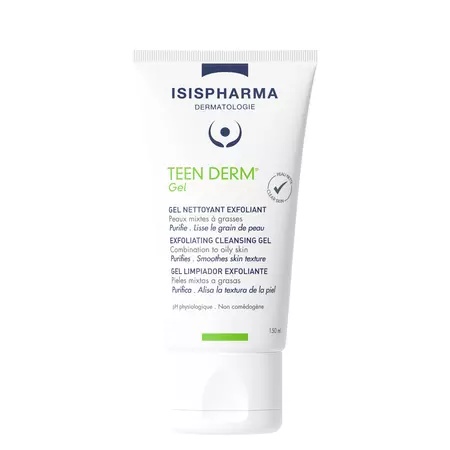 Teen Derm Gel – Gel de curatare exfoliant pentru ten gras sau mixt – 150 ml, IsisPharma