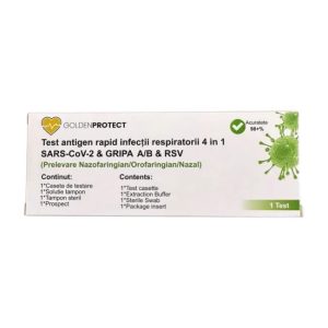 Test Combo Gripa A/B + Covid 19 + RSV (virus sincitial), 1 bucata, Golden Protect
