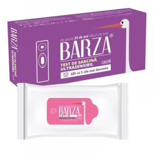 Test de sarcina caseta ultrasensibil, 1 bucata + Servetele intime, 20 bucati, Barza
