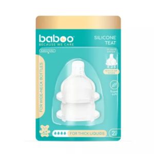 Tetina silicon anticolici pentru lichide groase, 6l+, 2 bucăți, Baboo