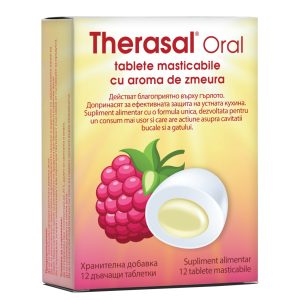 Therasal cu aroma de zmeura, 12 tablete masticabile, Vedra