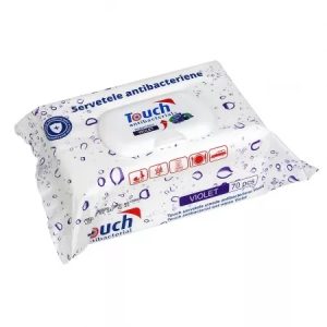 TOUCH Servetele Umede Antibacteriene Violet, 70buc